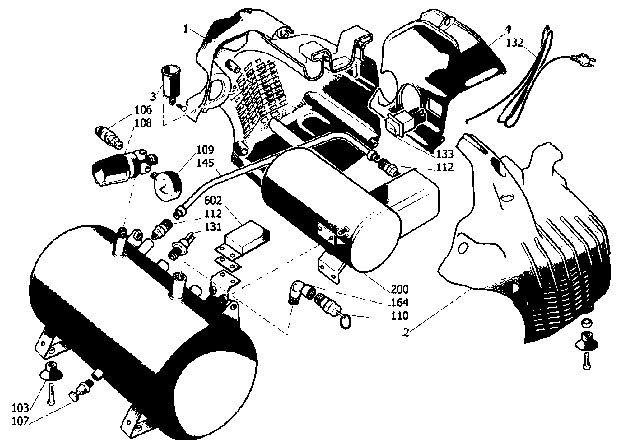 Default Diagram and Parts List for CT6-B3 Type 1 Black and Decker Compressor